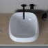Lavabo da appoggio in ceramica bianco opaco quadrato 42 cm  Aris