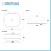 Lavabo da appoggio in ceramica bianco opaco quadrato 42 cm  Aris
