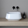 Lavabo da appoggio in ceramica bianco opaco quadrato 42 cm  Aris