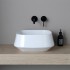 Lavabo da appoggio in ceramica bianco opaco quadrato 42 cm  Aris