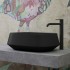 Lavabo da appoggio in ceramica nero opaco rettangolare 50 cm  Aris