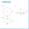 Lavabo da appoggio in ceramica nero opaco tondo 42 cm  Aris