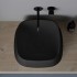 Lavabo da appoggio in ceramica nero opaco quadrato 42 cm  Aris