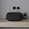 Lavabo da appoggio in ceramica nero opaco quadrato 42 cm  Aris