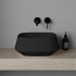 Lavabo da appoggio in ceramica nero opaco quadrato 42 cm  Aris