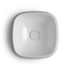 Lavabo da appoggio in ceramica bianco opaco quadrato 42 cm  Aris