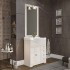 Mobile bagno a terra 75 bianco decape con lavabo e specchio  Romantica