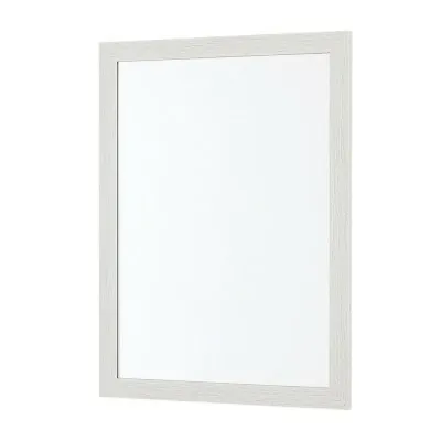Specchio bagno 57x67 cornice bianco effetto legno reversibile Wood