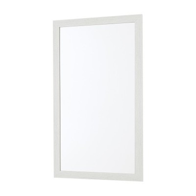 Specchio bagno 67x87 cornice bianco effetto legno reversibile Wood
