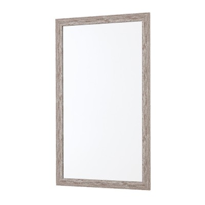 Specchio bagno 67x87 cornice beige effetto legno reversibile Wood