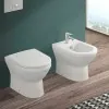 Sanitari filomuro Rimless con scarico universale e copriwater  Round