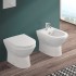 Sanitari filomuro Rimless scarico universale e copriwc soft-close  Round
