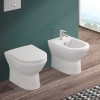 Wc filomuro Rimless in ceramica lucida scarico universale  Round 