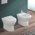 Wc filomuro Rimless in ceramica lucida scarico universale  Round 