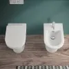 Wc filomuro Rimless in ceramica lucida scarico universale  Round 