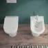 Wc filomuro Rimless in ceramica lucida scarico universale  Round 