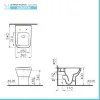 Wc filomuro senza brida in ceramica scarico universale  Square 