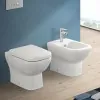 Wc filomuro senza brida in ceramica scarico universale  Square 