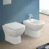 Wc filomuro senza brida in ceramica scarico universale  Square 