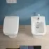 Wc filomuro senza brida in ceramica scarico universale  Square 