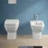Wc filomuro senza brida in ceramica scarico universale  Square 