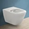 Wc sospeso senza brida Rimless in ceramica bianco lucida  Square 
