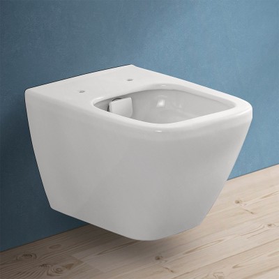 Wc sospeso senza brida Rimless in ceramica bianco lucida  Square 