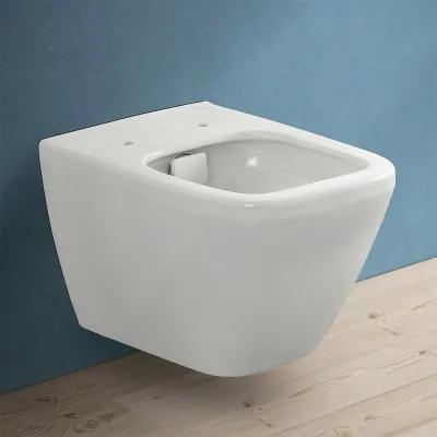 Wc sospeso senza brida Rimless in ceramica bianco lucida  Square 