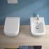Wc sospeso senza brida Rimless in ceramica bianco lucida  Square 