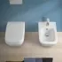 Wc sospeso senza brida Rimless in ceramica bianco lucida  Square 