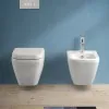Wc sospeso senza brida Rimless in ceramica bianco lucida  Square 