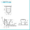 Wc filomuro con brida in ceramica bianca con scarico universale  Pestum 