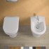 Wc filomuro con brida in ceramica bianca con scarico universale  Pestum 