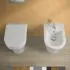 Wc filomuro con brida in ceramica bianca con scarico universale  Pestum 