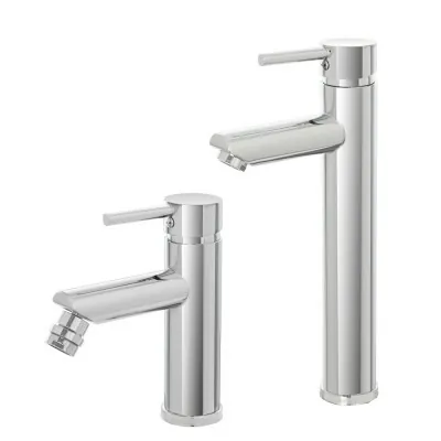 Set miscelatori lavabo alto e bidet cromo lucido con piletta click-clack  York