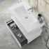 Mobile bagno 80 cm bianco lucido con lavabo sospeso e specchio Iside