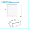 Mobile bagno sospeso 60 cm bianco lucido lavabo 120 destro e specchio Iside