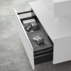 Mobile bagno sospeso 60 cm bianco lucido lavabo 120 sinistro e specchio Iside