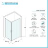 Box doccia angolare 70x70 cm doppio scorrevole vetro trasparente  Tay