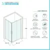 Box doccia angolare 70x70 cm doppio scorrevole vetro trasparente  Tay