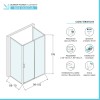 Box doccia 3 lati 70x100x70 con porta scorrevole trasparente  Tay