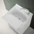 Mobile lavatoio 60x50 cm 2 ante bianco venato con vaschetta in resina
