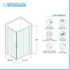 Box doccia angolare 80x80 cm doppio scorrevole vetro trasparente  Tay