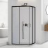 Box doccia angolare 80x100 cm nero opaco con doppio scorrevole  Tay 