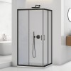Box doccia angolare 70x90 cm nero opaco con doppio scorrevole  Tay 