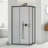 Box doccia angolare 70x90 cm nero opaco con doppio scorrevole  Tay 