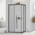Box doccia angolare 70x90 cm nero opaco con doppio scorrevole  Tay 