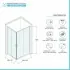 Box doccia angolare 70x90 cm nero opaco con doppio scorrevole  Tay 