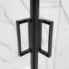 Box doccia angolare 70x90 cm nero opaco con doppio scorrevole  Tay 