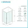 Box doccia angolare 70x120 cm doppio scorrevole vetro stampato  Tay